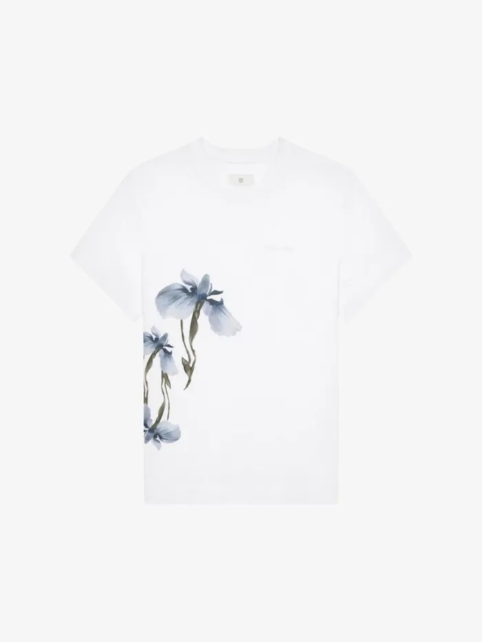 Givenchy Printed Tshirt In Cotton White Women TShirts