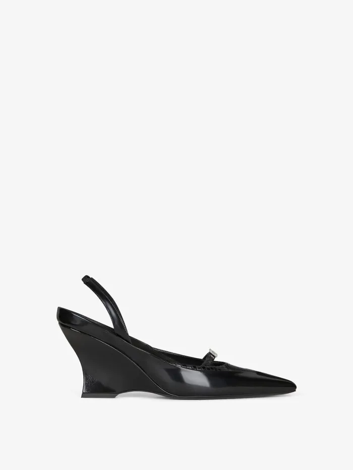 Givenchy Raven Slingbacks In Leather And Ayers Black Women Heels