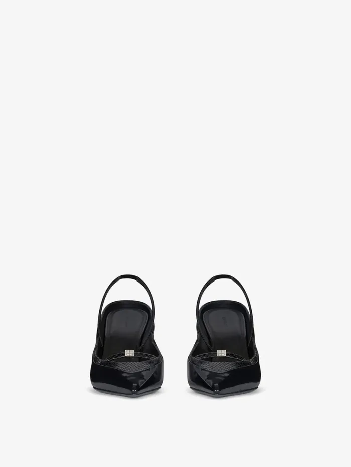 Givenchy Raven Slingbacks In Leather And Ayers Black Women Heels Givenchy Raven Slingbacks In Leather And Ayers Black Women Heels