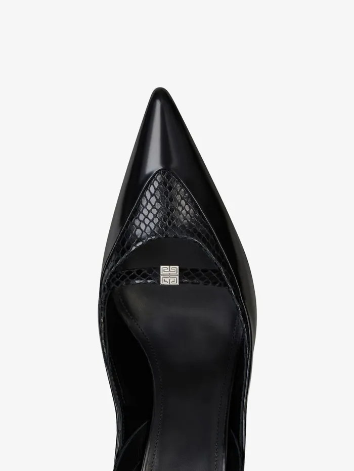 Givenchy Raven Slingbacks In Leather And Ayers Black Women Heels Givenchy Raven Slingbacks In Leather And Ayers Black Women Heels