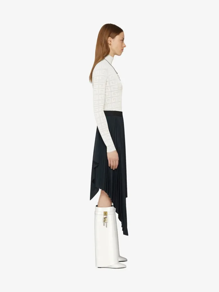 Givenchy Shark Lock Boots In Leather Ivory Women Shark Lock Givenchy Shark Lock Boots In Leather Ivory Women Shark Lock