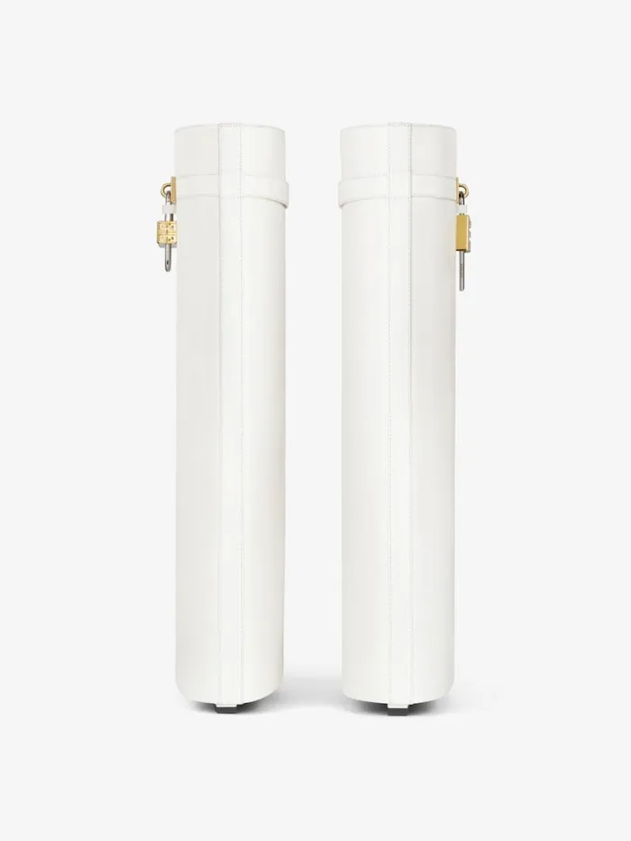 Givenchy Shark Lock Boots In Leather Ivory Women Shark Lock Givenchy Shark Lock Boots In Leather Ivory Women Shark Lock