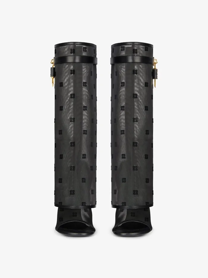 Givenchy Shark Lock Stiletto Sandal Boots In 4G Mesh Black Women Shark Lock Givenchy Shark Lock Stiletto Sandal Boots In 4G Mesh Black Women Shark Lock