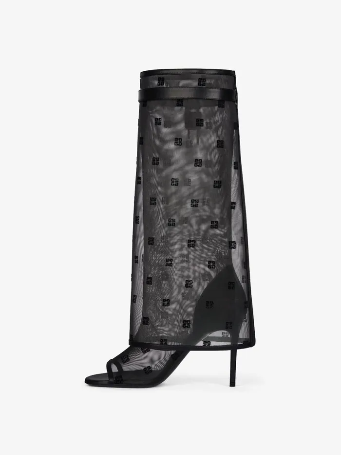 Givenchy Shark Lock Stiletto Sandal Boots In 4G Mesh Black Women Shark Lock Givenchy Shark Lock Stiletto Sandal Boots In 4G Mesh Black Women Shark Lock