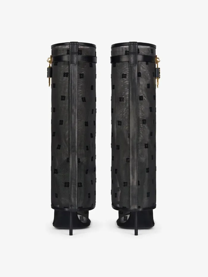 Givenchy Shark Lock Stiletto Sandal Boots In 4G Mesh Black Women Shark Lock Givenchy Shark Lock Stiletto Sandal Boots In 4G Mesh Black Women Shark Lock