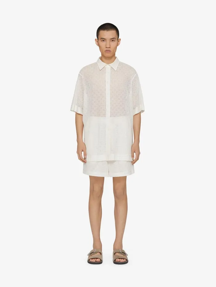 Givenchy Shirt In 4G Lace Natural Men Shirts