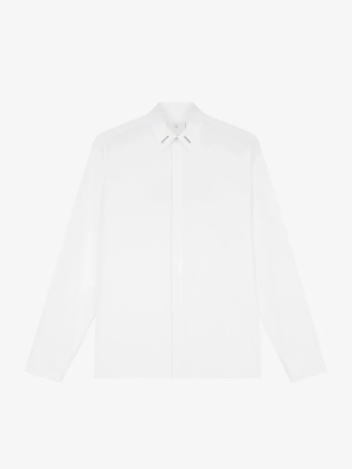 Givenchy Shirt In Poplin With Collar Details White Men Shirts