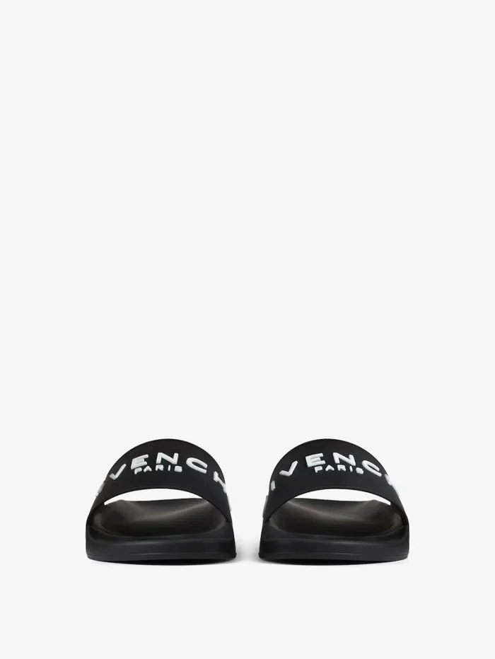 Givenchy Slide Flat Sandals In Rubber Black Men Slides and Sandals Givenchy Slide Flat Sandals In Rubber Black Men Slides and Sandals