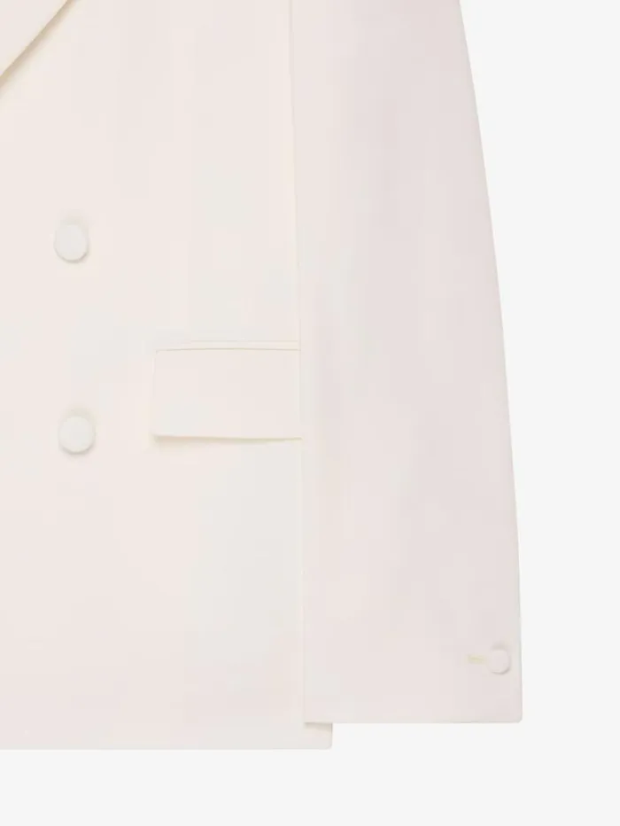Givenchy Slim Fit Jacket In Wool And Mohair White Men Coats and Jackets Givenchy Slim Fit Jacket In Wool And Mohair White Men Coats and Jackets