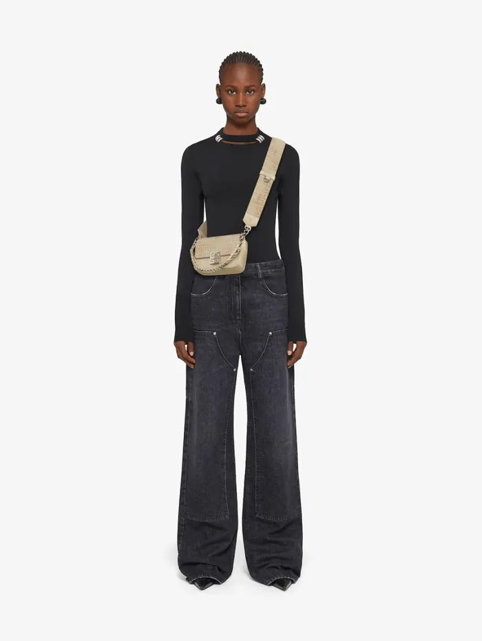 Givenchy Small 4G Bag In Lurex Embroidery With Chain Dusty Golden Women Crossbody Bags Givenchy Small 4G Bag In Lurex Embroidery With Chain Dusty Golden Women Crossbody Bags
