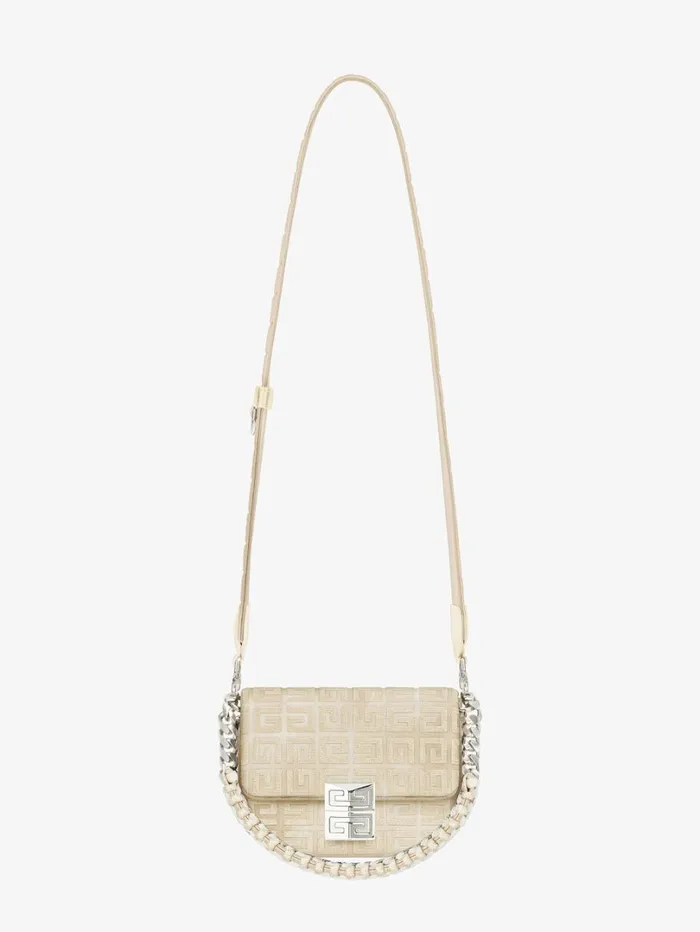 Givenchy Small 4G Bag In Lurex Embroidery With Chain Dusty Golden Women Crossbody Bags Givenchy Small 4G Bag In Lurex Embroidery With Chain Dusty Golden Women Crossbody Bags