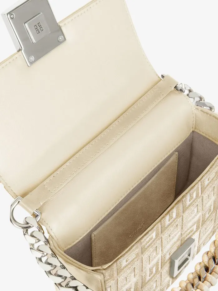 Givenchy Small 4G Bag In Lurex Embroidery With Chain Dusty Golden Women Crossbody Bags Givenchy Small 4G Bag In Lurex Embroidery With Chain Dusty Golden Women Crossbody Bags