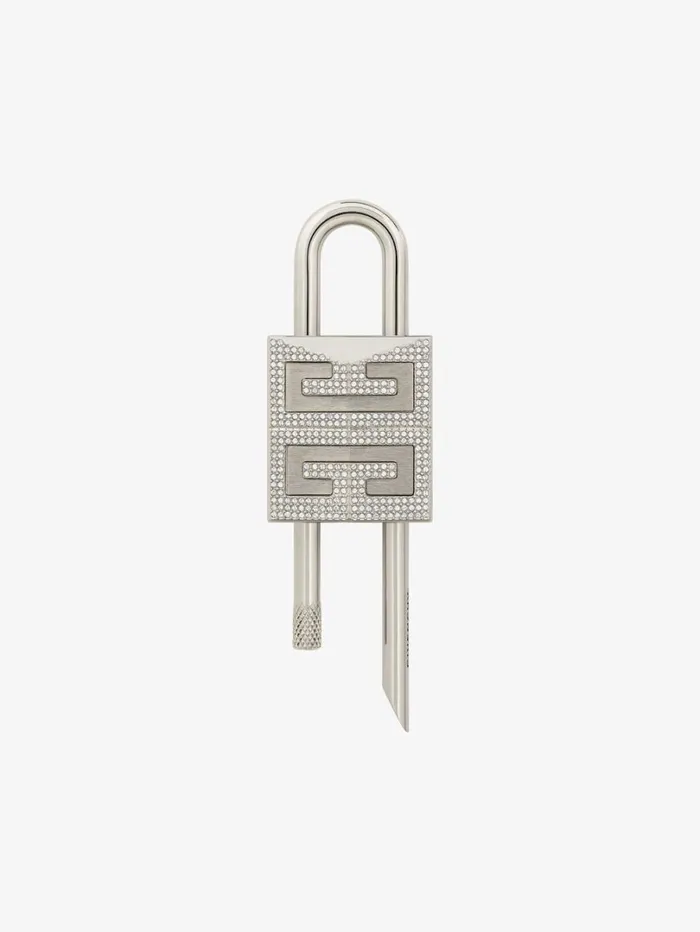 Givenchy Small 4G Padlock In Metal With Crystals Silvery Grey WomenMen Belts
