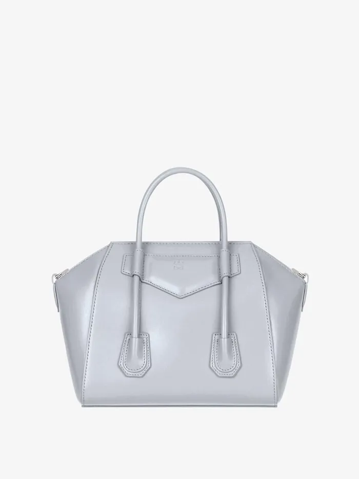 Givenchy Small Antigona Lock Bag In Box Leather Light Grey Women Antigona Givenchy Small Antigona Lock Bag In Box Leather Light Grey Women Antigona