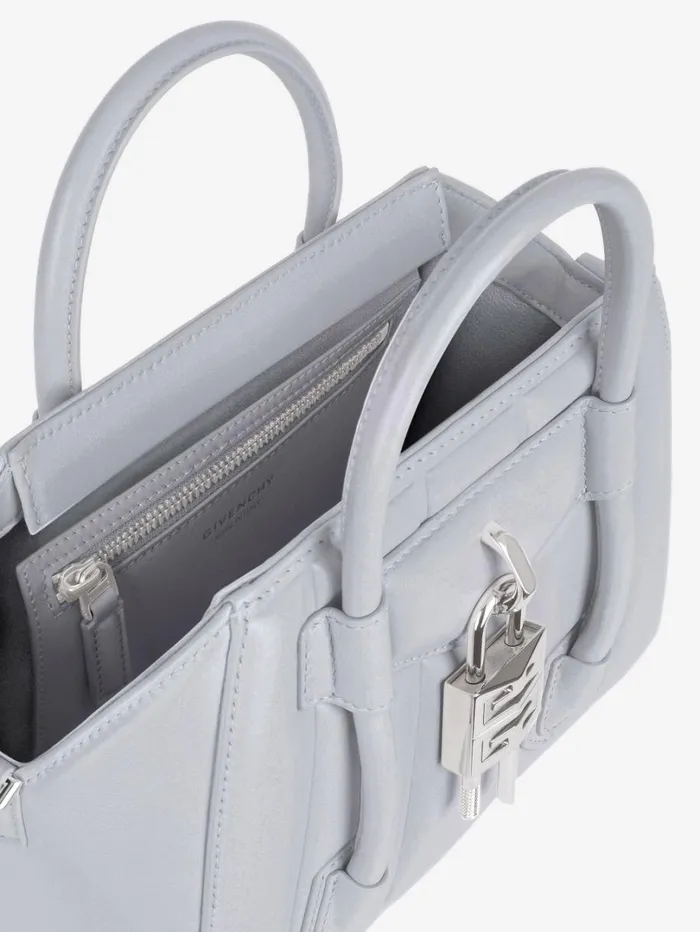 Givenchy Small Antigona Lock Bag In Box Leather Light Grey Women Antigona Givenchy Small Antigona Lock Bag In Box Leather Light Grey Women Antigona