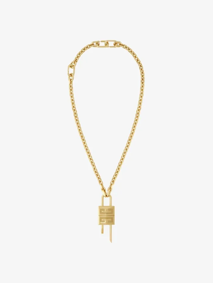 Givenchy Small Lock Necklace In Metal Golden Yellow WomenMen Jewelry