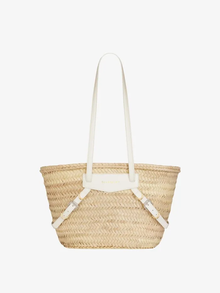 Givenchy Small Voyou Basket Bag In Raffia Ivory Women Shoulder Bags
