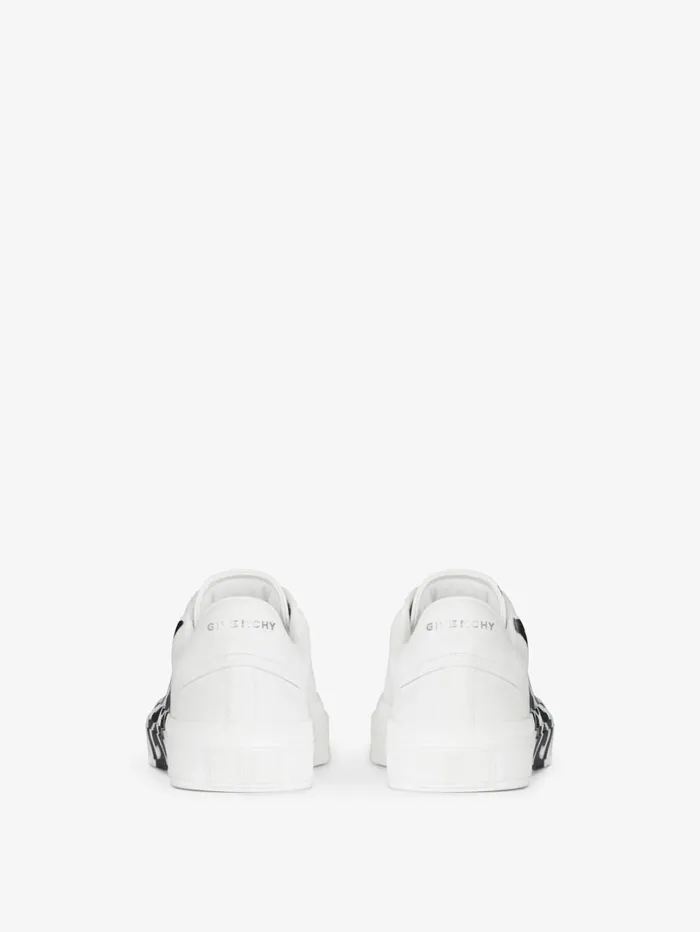 Givenchy Sneakers City Sport In Leather With Tag Effect 4G Print Whiteblack Men Sneakers Givenchy Sneakers City Sport In Leather With Tag Effect 4G Print Whiteblack Men Sneakers