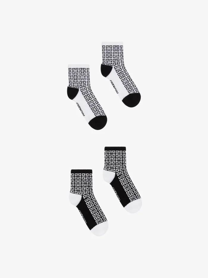 Givenchy Socks In 4G Jacquard Set Blackwhite Men Baby 1 Month To 3 Years