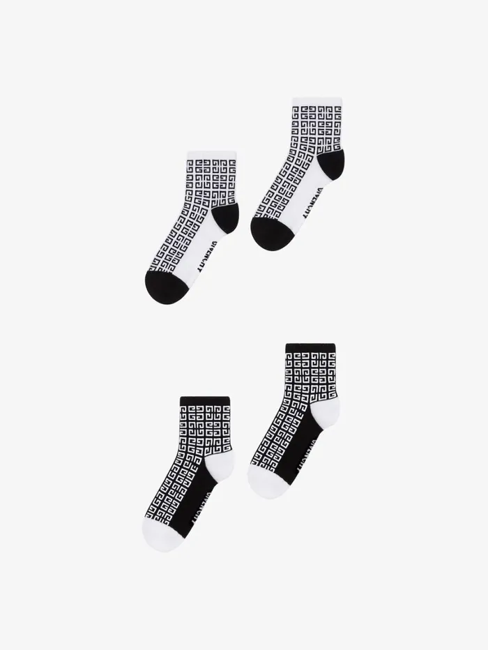 Givenchy Socks In 4G Jacquard Set Blackwhite Men Baby 1 Month To 3 Years