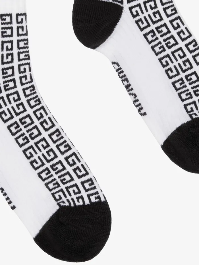 Givenchy Socks In 4G Jacquard Set Blackwhite Men Baby 1 Month To 3 Years