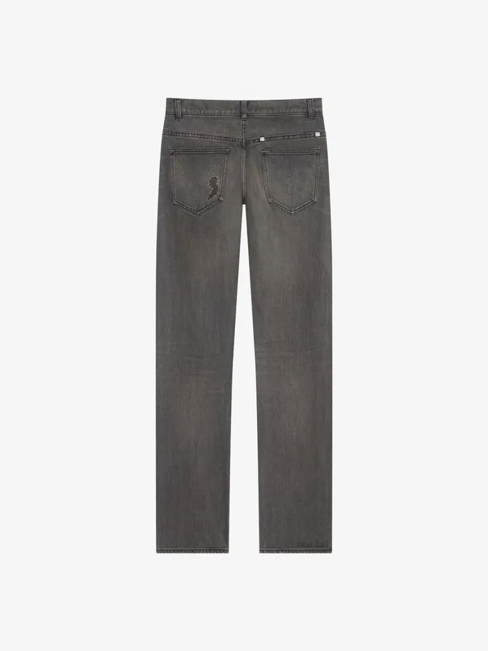 Givenchy Straight Fit Jeans In Vintage Destroyed Denim Black Men Pants and Shorts Givenchy Straight Fit Jeans In Vintage Destroyed Denim Black Men Pants and Shorts