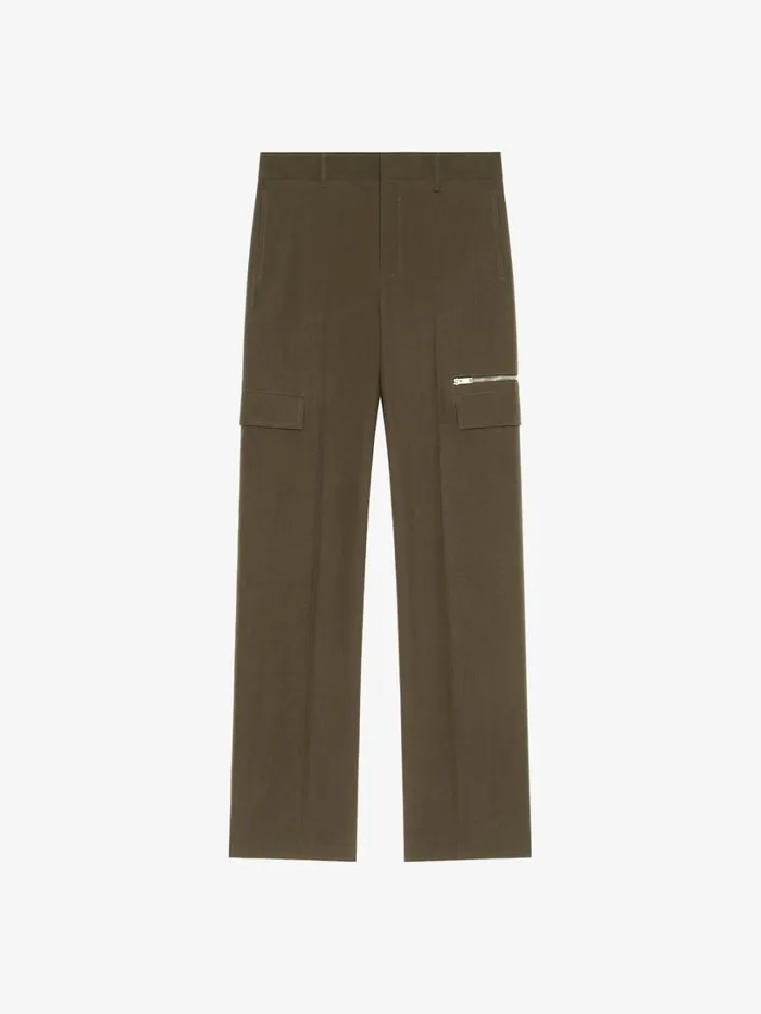 Givenchy Tailored Pants In Wool With Pocket Details Khaki Men Pants and Shorts