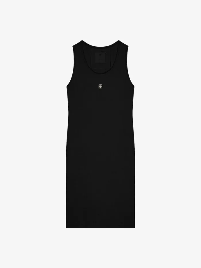 Givenchy Tank Dress In Cotton With 4G Detail Black Women Dresses