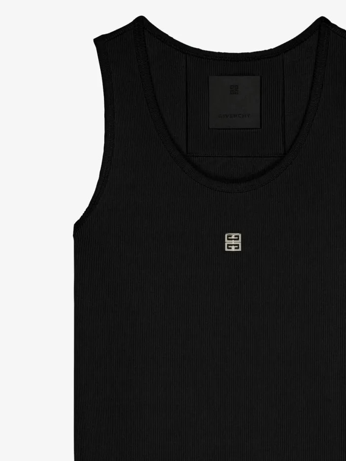 Givenchy Tank Dress In Cotton With 4G Detail Black Women Dresses