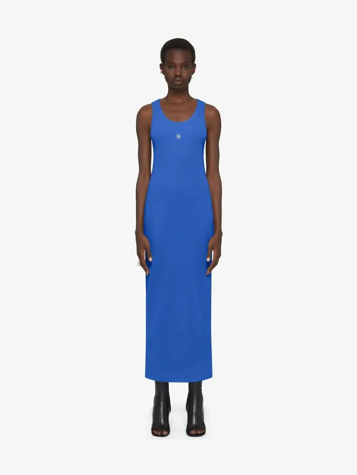Givenchy Tank Dress In Knit Iris Purple Women Dresses