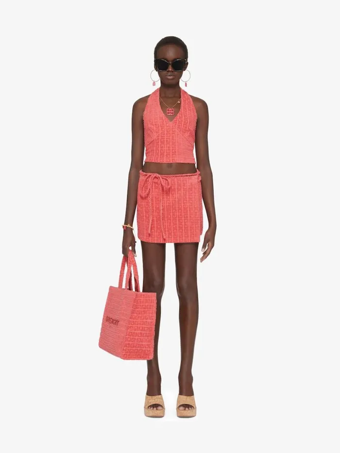 Givenchy Top In 4G Cotton Towelling Coral Women Tops and Shirts