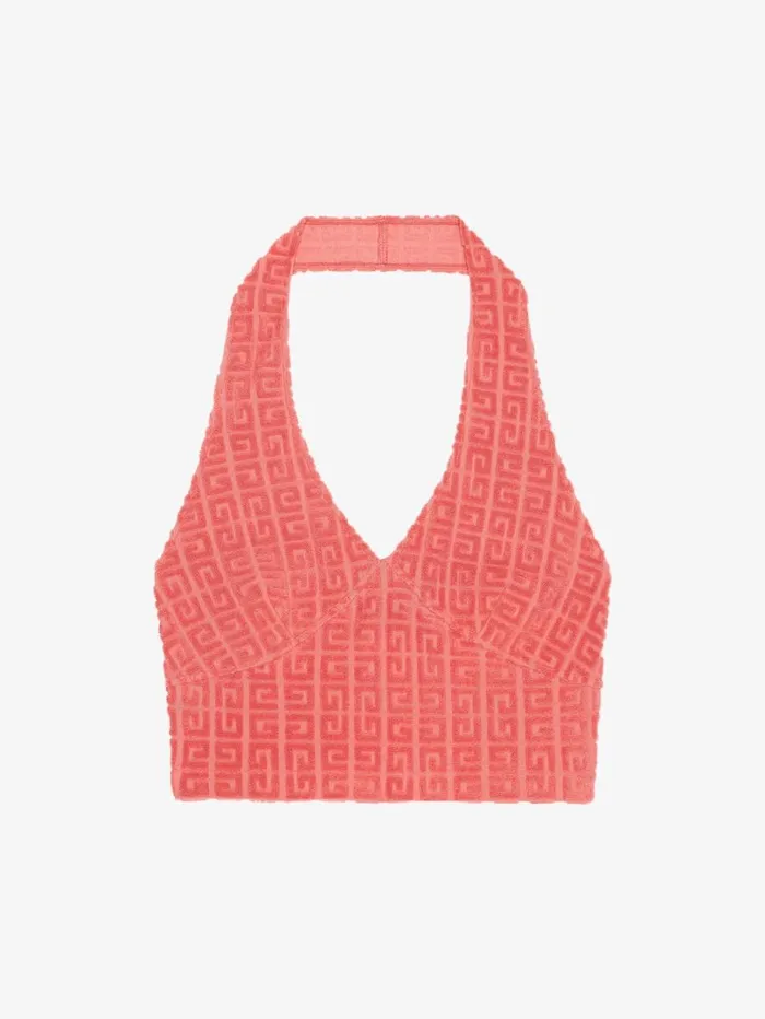 Givenchy Top In 4G Cotton Towelling Coral Women Tops and Shirts