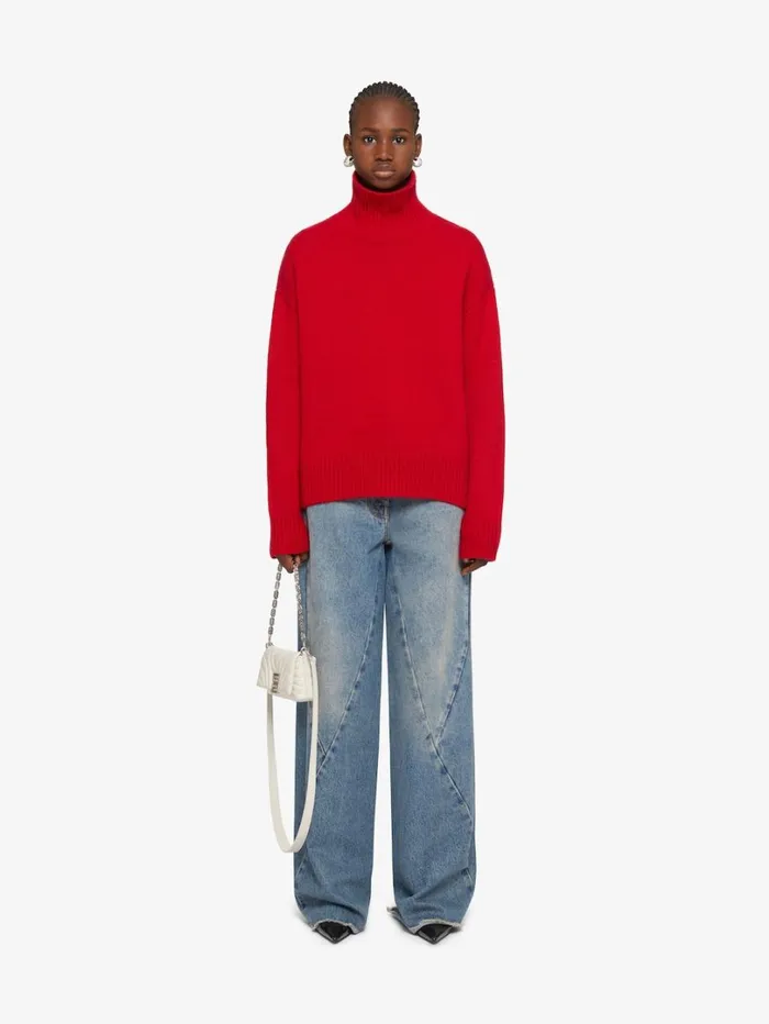 Givenchy Turtleneck Sweater In Cashmere Vermillon Women Knitwear