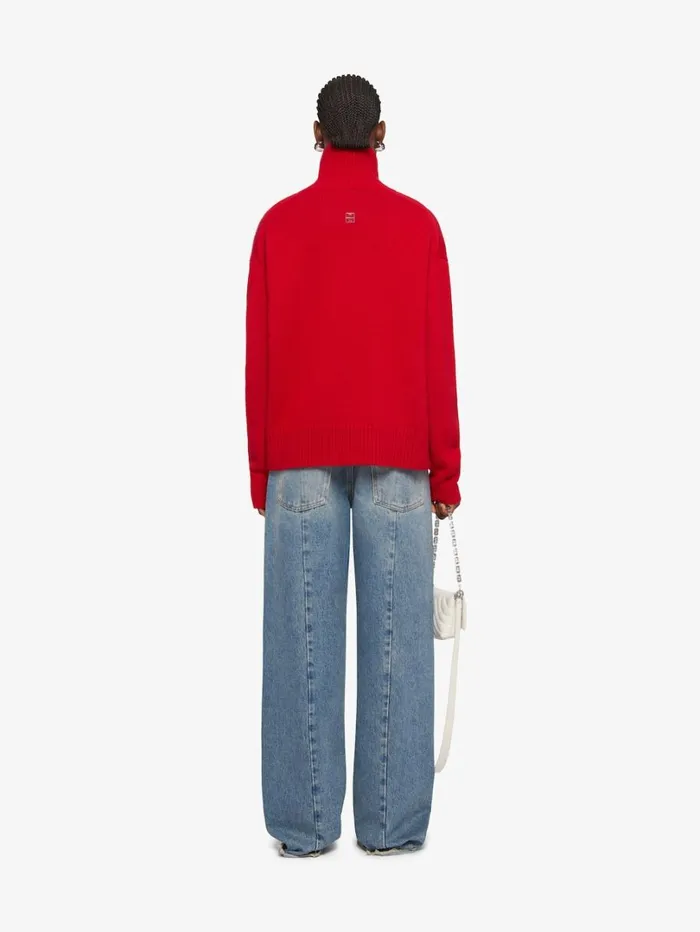 Givenchy Turtleneck Sweater In Cashmere Vermillon Women Knitwear
