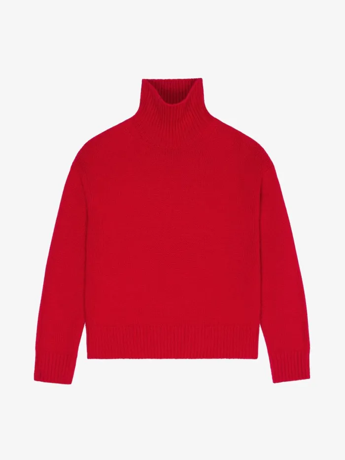 Givenchy Turtleneck Sweater In Cashmere Vermillon Women Knitwear