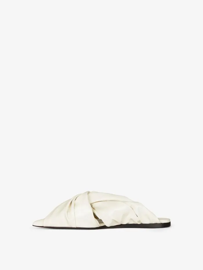Givenchy Twist Flat Mules In Latex Ivory Women Slides and Sandals Givenchy Twist Flat Mules In Latex Ivory Women Slides and Sandals
