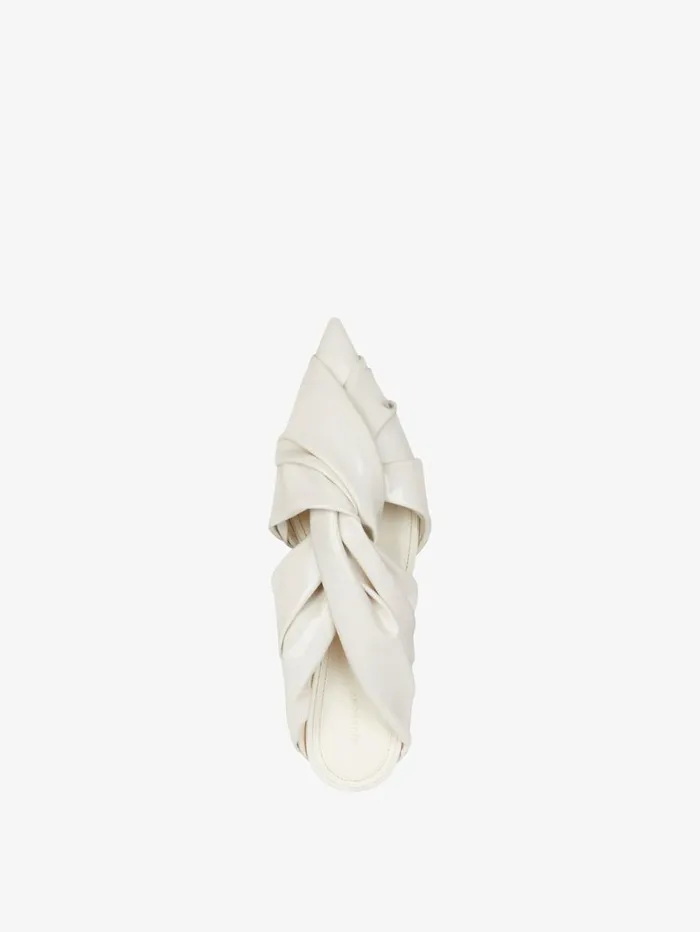 Givenchy Twist Flat Mules In Latex Ivory Women Slides and Sandals Givenchy Twist Flat Mules In Latex Ivory Women Slides and Sandals