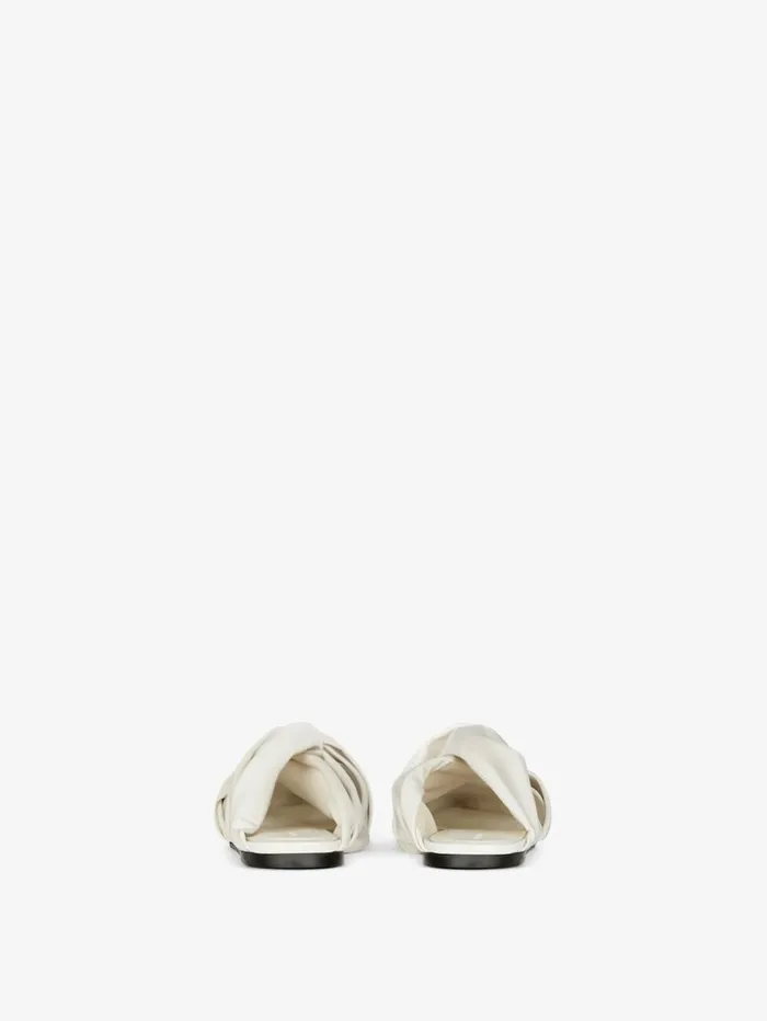 Givenchy Twist Flat Mules In Latex Ivory Women Slides and Sandals Givenchy Twist Flat Mules In Latex Ivory Women Slides and Sandals