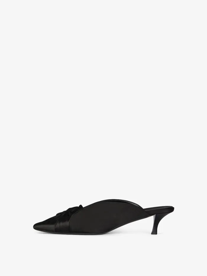 Givenchy Twist Mules In Satin Black Women Heels Givenchy Twist Mules In Satin Black Women Heels