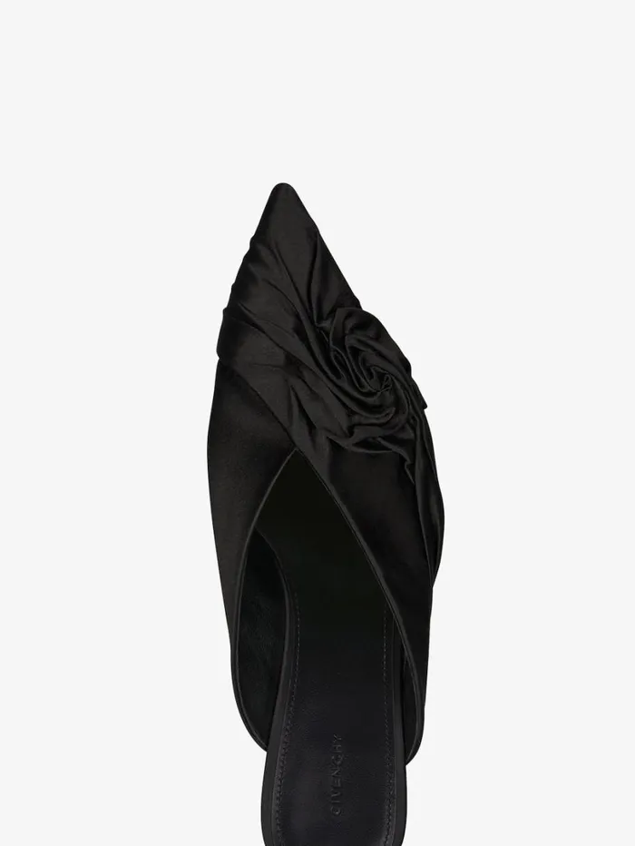 Givenchy Twist Mules In Satin Black Women Heels Givenchy Twist Mules In Satin Black Women Heels