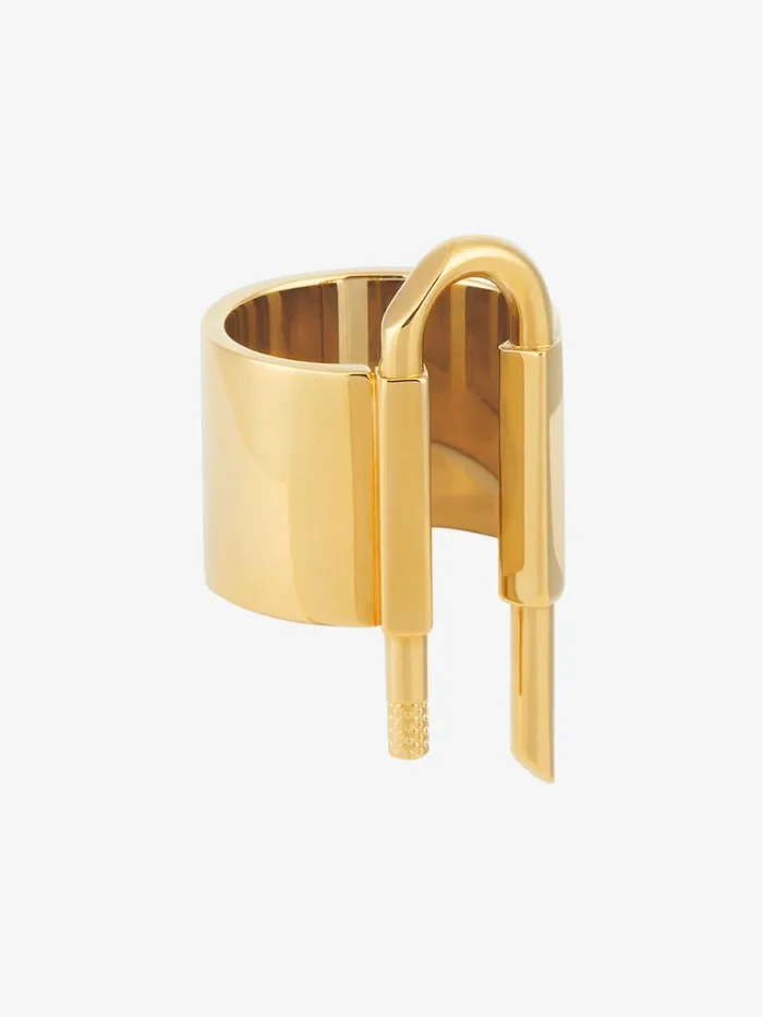 Givenchy U Lock Ring In Metal Golden Yellow WomenMen Jewelry Givenchy U Lock Ring In Metal Golden Yellow WomenMen Jewelry