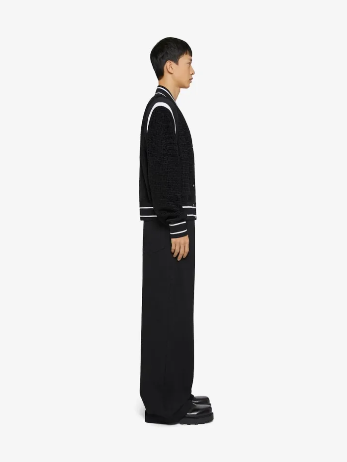 Givenchy Varsity Jacket In 4G Knit With Velvet Effect Black Men Outerwear and Blousons