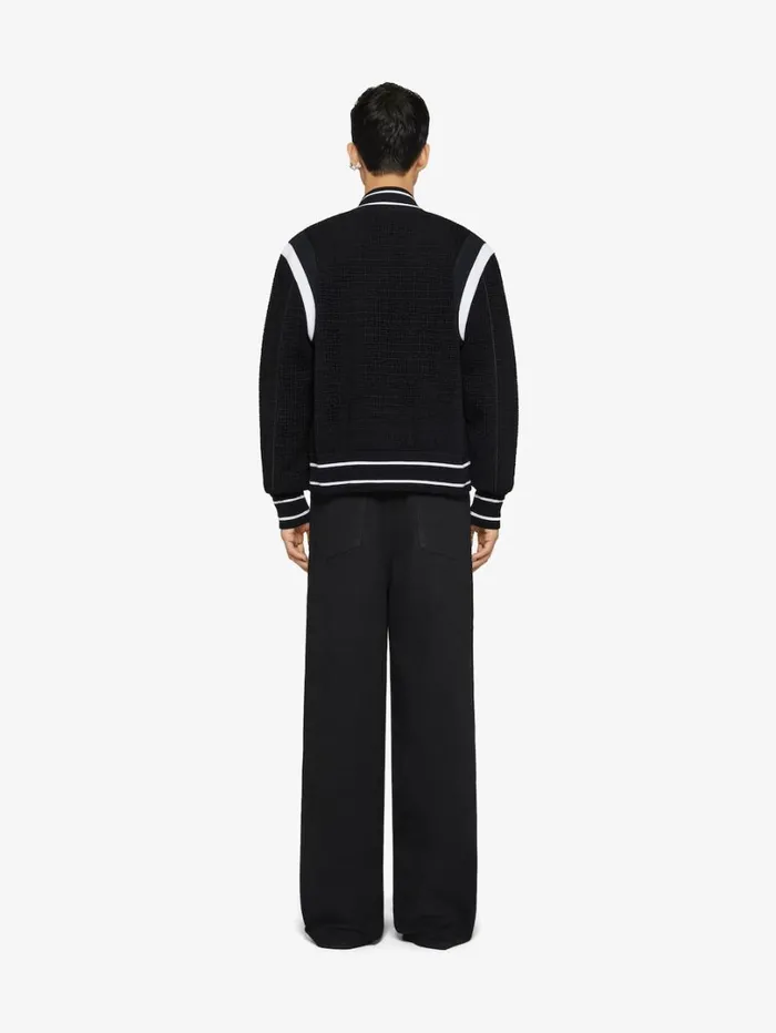 Givenchy Varsity Jacket In 4G Knit With Velvet Effect Black Men Outerwear and Blousons