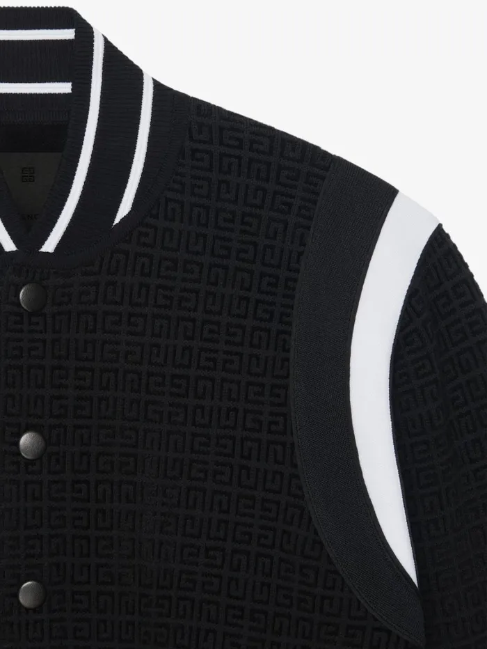 Givenchy Varsity Jacket In 4G Knit With Velvet Effect Black Men Outerwear and Blousons