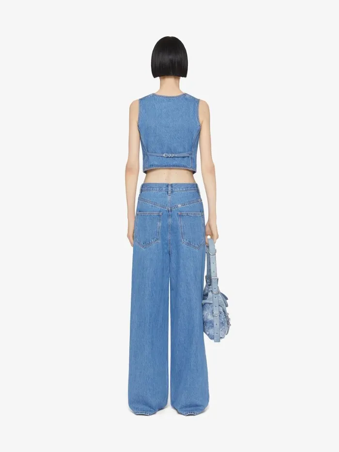 Givenchy Voyou Waistcoat In Denim Deep Blue Women Tops and Shirts