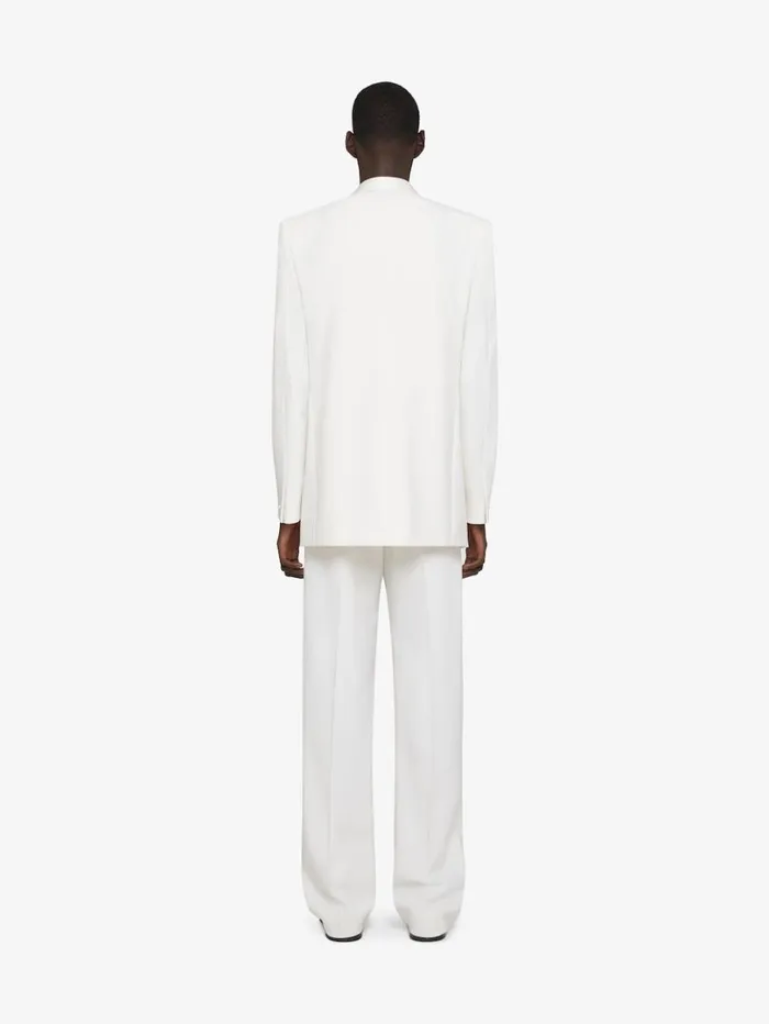 Givenchy Wide Pants In Wool And Mohair With Piping Detail White Men Pants and Shorts