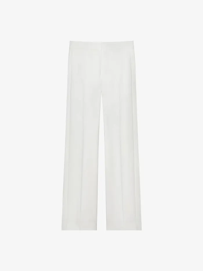 Givenchy Wide Pants In Wool And Mohair With Piping Detail White Men Pants and Shorts