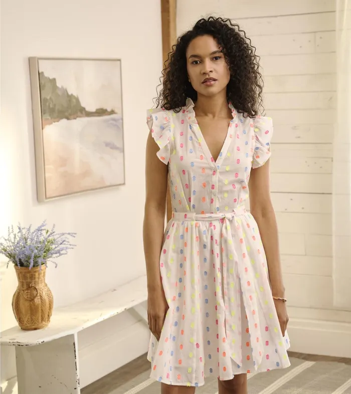 Godet Belted Dress 8211 Summer Dots Hatley