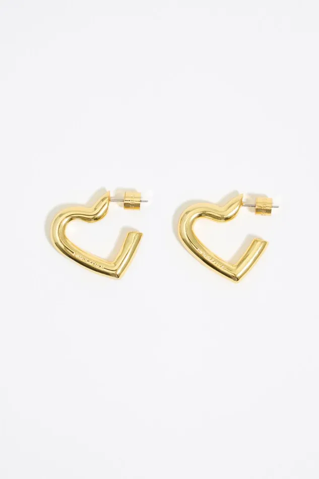 Gold Heart Earring Gold Women Bimba Y Lola Jewelry