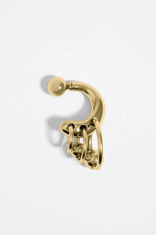 Gold Hoop Earring With Rings Gold Women Bimba Y Lola Jewelry